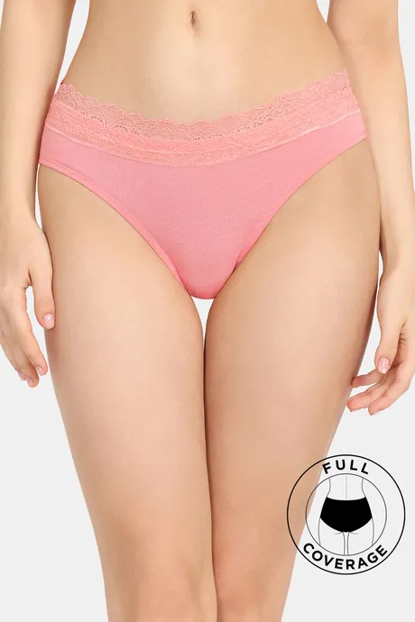 Buy Zivame Low Rise Full Coverage Bikini Panty - Strawberry Ice at