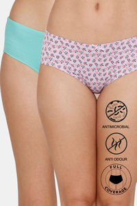 Buy Zivame Mid Rise Full Coverage Hipster Panty (Pack of 2) - Playful Triangles Flo Keys