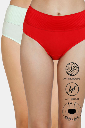 Buy Zivame Anti-Microbial High Rise Full Coverage Tummy Tucker Hipster  Panty (Pack of 2) - Assorted at Rs.419 online