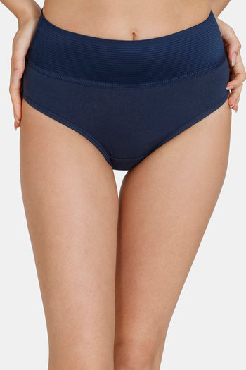 Buy Zivame Anti-Microbial High Rise Full Coverage Tummy Tucker Hipster Panty  (Pack of 2) - Assorted at Rs.384 online
