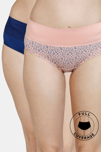 Buy Zivame High Rise Full Coverage Tummy Tucker Hipster Panty (Pack of 2) -  Assorted at Rs.240 online