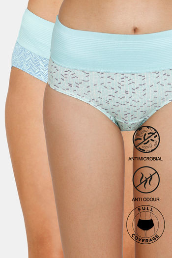 Buy Zivame Anti-Microbial High Rise Full Coverage Tummy Tucker Hipster Panty  (Pack of 2) - Assorted at Rs.337 online