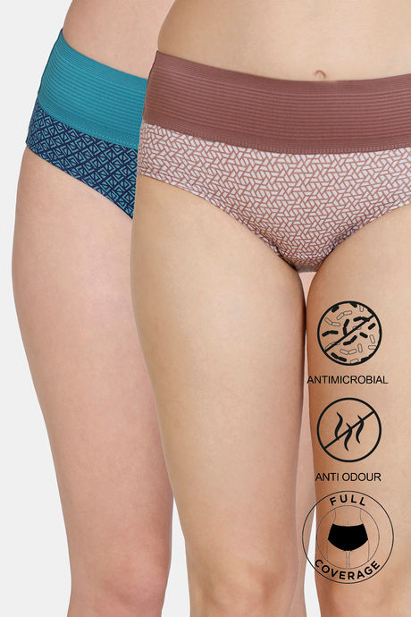 Buy Zivame Anti-Microbial High Rise Full Coverage Tummy Tucker Hipster  Panty (Pack of 2) - Assorted at Rs.489 online
