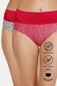 Buy Zivame Medium Rise Full Coverage Tummy Tucker Hipster Panty (Pack of 2)  - Assorted at Rs.699 online