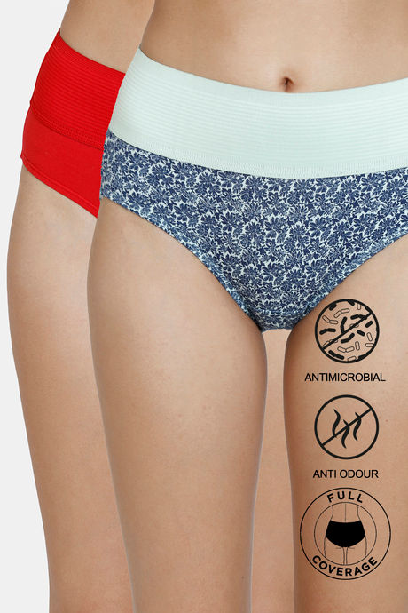 Buy Zivame Anti-microbial Full Coverage Tummy Tucker Hipster Panty Assorted  Multicolor (Pack of 2) online