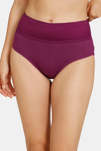 Buy Zivame Anti-Microbial High Rise Full Coverage Tummy Tucker Hipster Panty  (Pack of 2) - Assorted at Rs.315 online