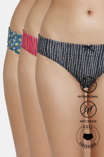 Buy Zivame Anti-Microbial Low Rise Zero Coverage Thong - Prism
