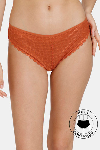 Buy Zivame New Romance Low Rise Full Coverage Bikini Panty - Amberglow
