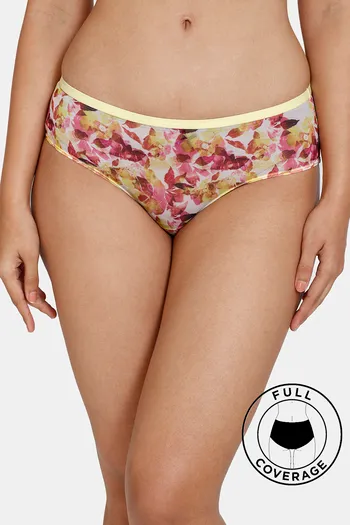 Buy Zivame Bohemian Blooms Low Rise Full Coverage Hipster Panty - Snapdragon