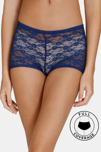 Buy Zivame Low Rise Full Coverage Boyshorts- Blue Depth at Rs.180 online