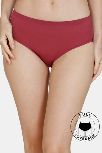 Buy Zivame Low Rise Full Coverage No Visible Panty Line Hipster - Maroon