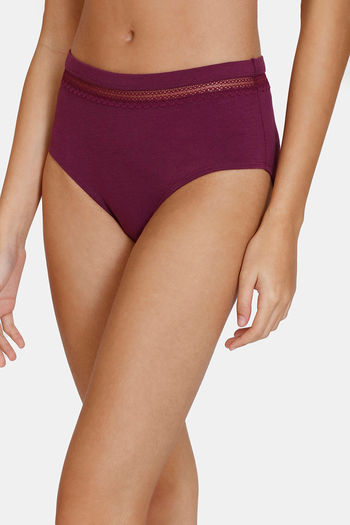 Buy Zivame Medium Rise Full Coverage Hipster Panty - Dark Purple at Rs.175  online