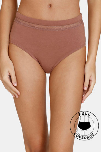 Buy Zivame Medium Rise Full Coverage Hipster Panty - Nutmeg