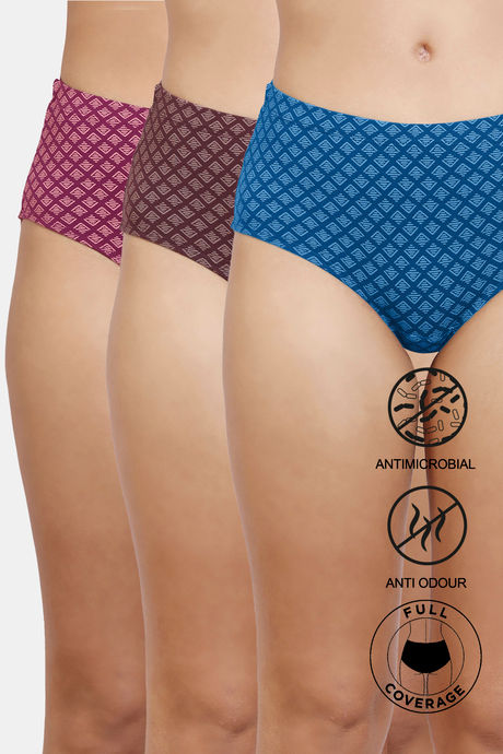 Buy Fashion Store Women Pack of 5 Antimicrobial Stain Release Finish Full  Coverage and Mid Waist Hipster Panties Brown at