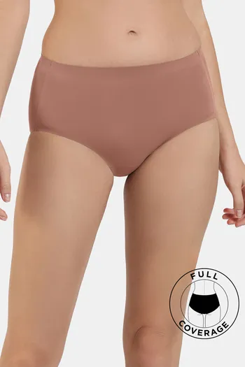 Buy Zivame Medium Rise Full Coverage No Visible Panty Line Hipster - Nutmeg