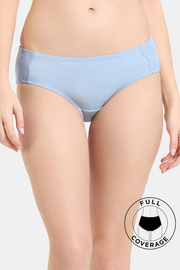Buy Zivame Shimmer Wave Low Rise Full Coverage Hipster Panty - Blue