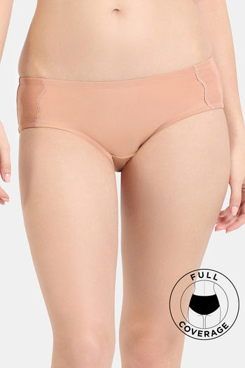 Buy Zivame Shimmer Wave Low Rise Full Coverage Hipster Panty - Skin