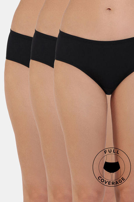 Zivame Low Rise Full Coverage Bikini Panty (Pack of 3) - Multicolor