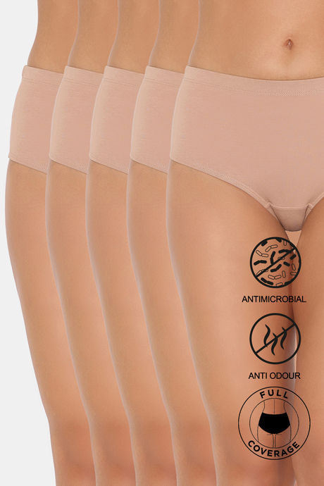 Zivame Medium Rise Full Coverage Hipster Panty (Pack of 5) - Roebuck