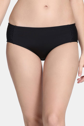 Buy Zivame Shimmering Secrets Low Rise Full Coverage Hipster Panty - Black