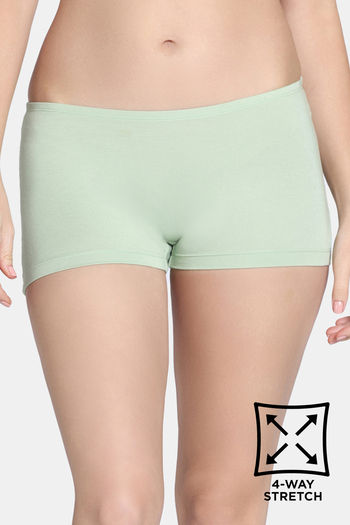 Zivame Bamboo Breeze Medium Rise Full Coverage Boyshorts (Pack of 2)  Multicolor