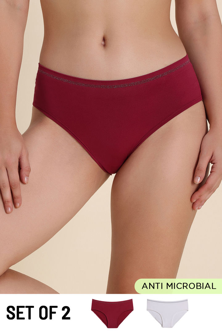Zivame Low Rise Full Coverage Hipster Panty (Pack of 2) - Multicolor