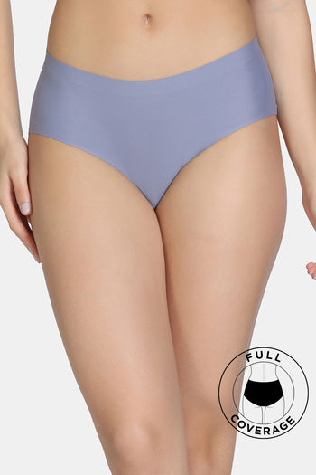 Buy Zivame Seamless Collective low Rise Full Coverage Hipster Panty - SilverBul