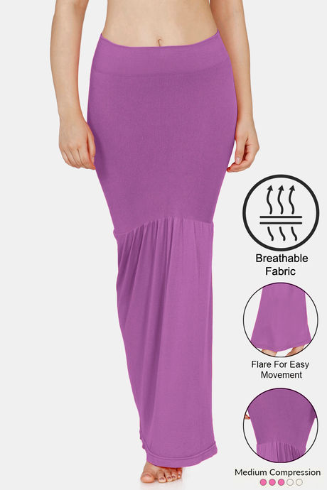 zivame mermaid rear shaping saree skirt purple