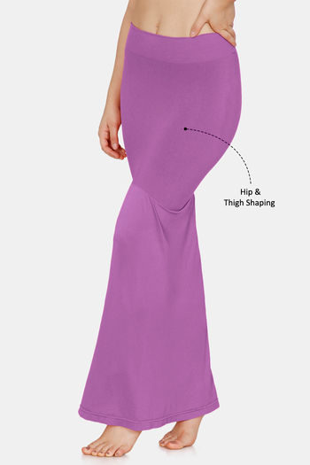 zivame mermaid rear shaping saree skirt purple