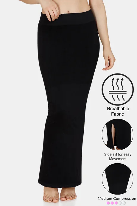 Traditional Full Elastic Saree Shapewear Petticoat Color Black