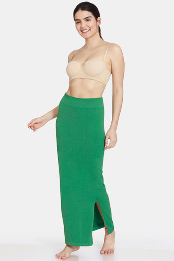 Buy Secrets By Zerokaata Women Solid Mermaid Fit Saree Shapewear - Green  online