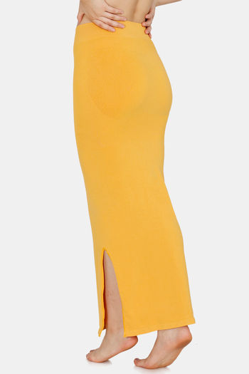 SCUBE DESIGNS Women Saree Shapewear Mustard Yellow (M) Lycra Blend  Petticoat (M) - Price History
