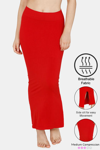 Buy Zivame All Day Seamless Slit Mermaid Saree Shapewear - Red