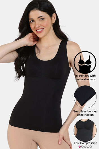 Buy Zivame All Day Miracle Shaping Tank With Removable Padding - Black