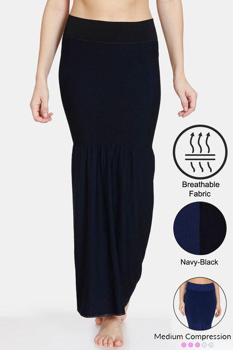 Buy Zivame All Day Flared Mermaid Reversible Saree Shapewear - Black Navy  at Rs.748 online