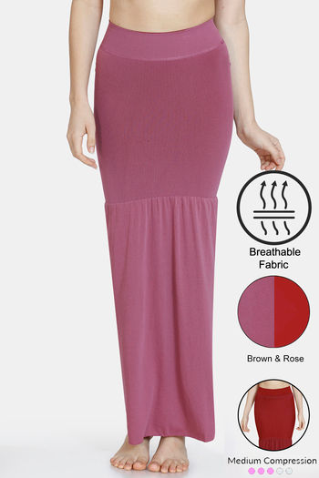 Buy Zivame All Day Flared Mermaid Reversible Saree Shapewear - Brown and Rose