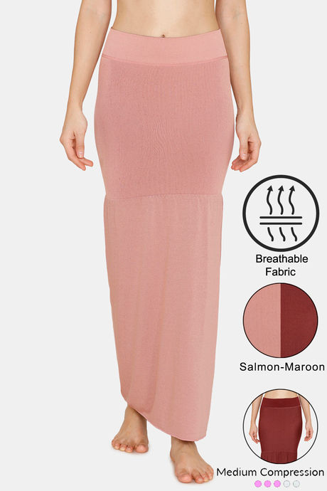 Buy Zivame All Day Flared Mermaid Reversible Saree Shapewear - Salmon Maroon  at Rs.748 online