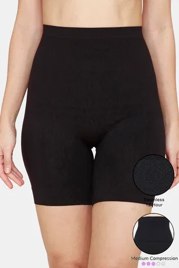 Buy Zivame All Day Midwaist Seamless Thigh Shaper - Black at Rs