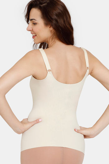 Triumph High Control Full Coverage Back Smoothening With Trenslo boning  Tummy and waist shaping Vest - Beige