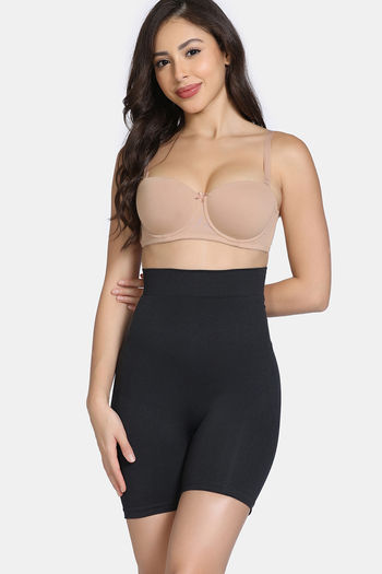 Buy Zivame All Day Seamless Highwaist Thigh Shaper - Black