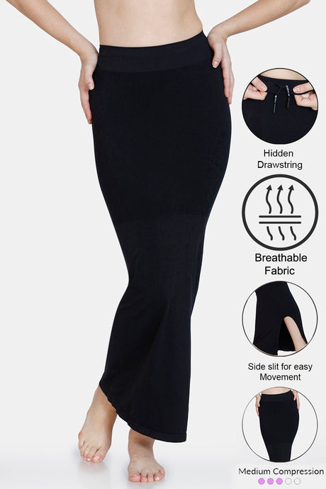 Buy Clovia Saree Shapewear with Drawstring in Black Online In