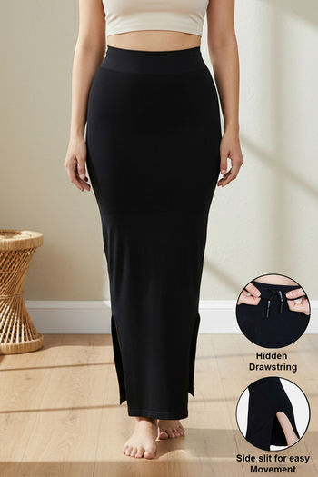 Buy Zivame All Day Seamless Mermaid Saree Shapewear With Removable Drawcord - Black