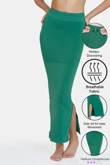 Buy Zivame All Day Seamless Mermaid Saree Shapewear With Removable Drawcord - Green
