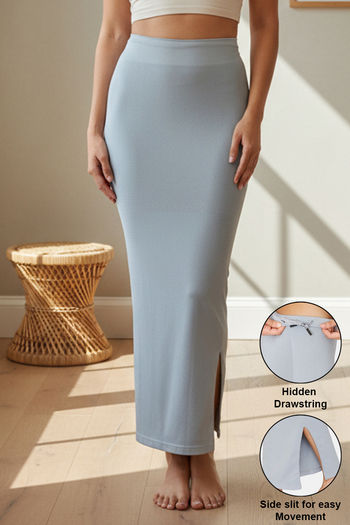 Buy Zivame All Day Seamless Mermaid Saree Shapewear With Removable Drawcord - Grey