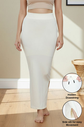 Buy Zivame All Day Seamless Mermaid Saree Shapewear With Removable Drawcord - Ivory