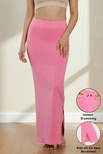 Buy Zivame All Day Seamless Mermaid Saree Shapewear With Removable Drawcord - Pink