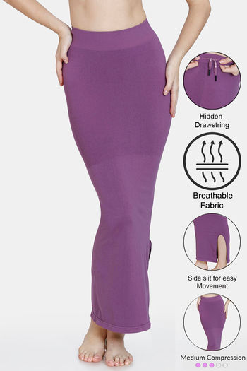 Buy Zivame Seamless All Day Mermaid Saree Shapewear With Removable Drawcord - Purple