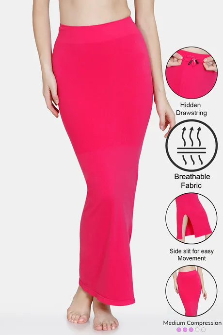 Buy Zivame All Day Seamless Mermaid Saree Shapewear With Removable Drawcord  - Rose at Rs.907 online