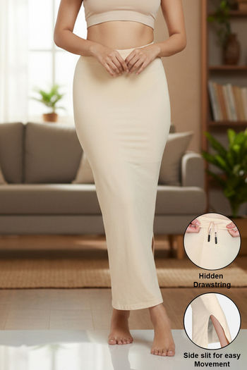 Buy Zivame All Day Seamless Mermaid Saree Shapewear With Removable Drawcord - Skin