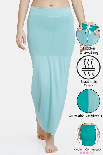 Buy Zivame All Day Flared Mermaid Reversible Saree Shapewear - Emerald N Ice Green